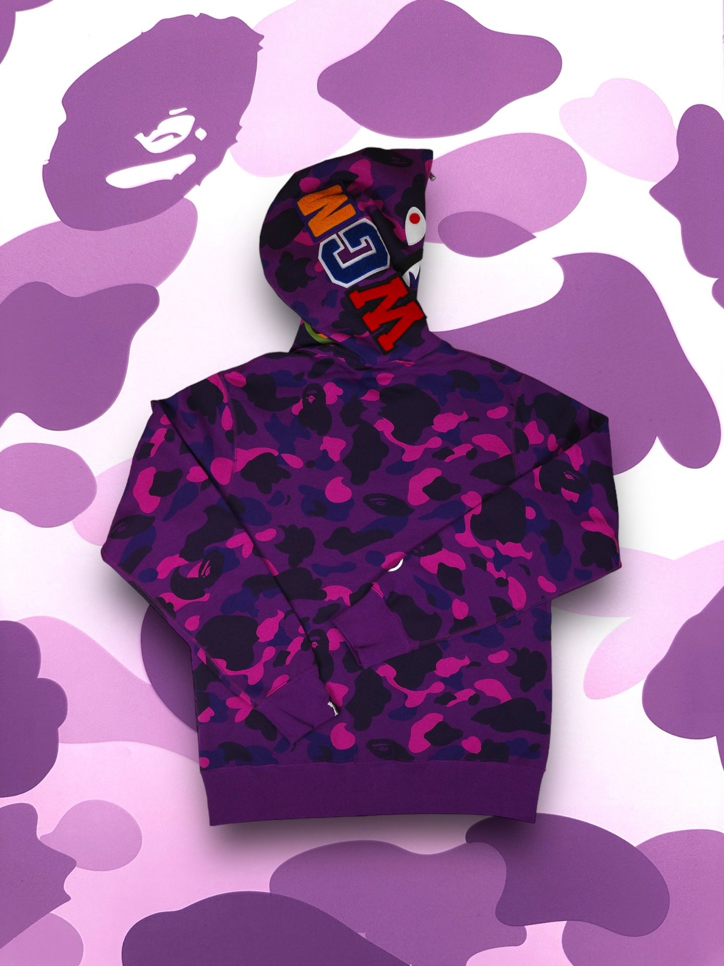 Bape Shark Hoodie Purple Camo