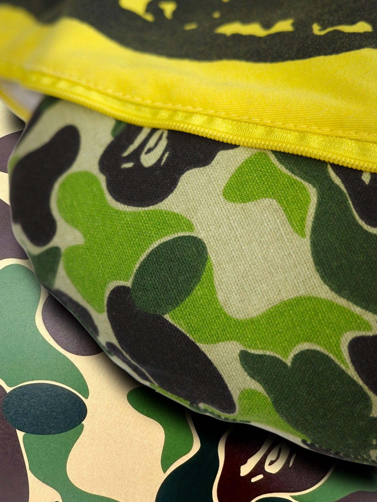 A Bathing Ape x Andy Warhol x Medicom Toy Banana ABC Camo Cushion