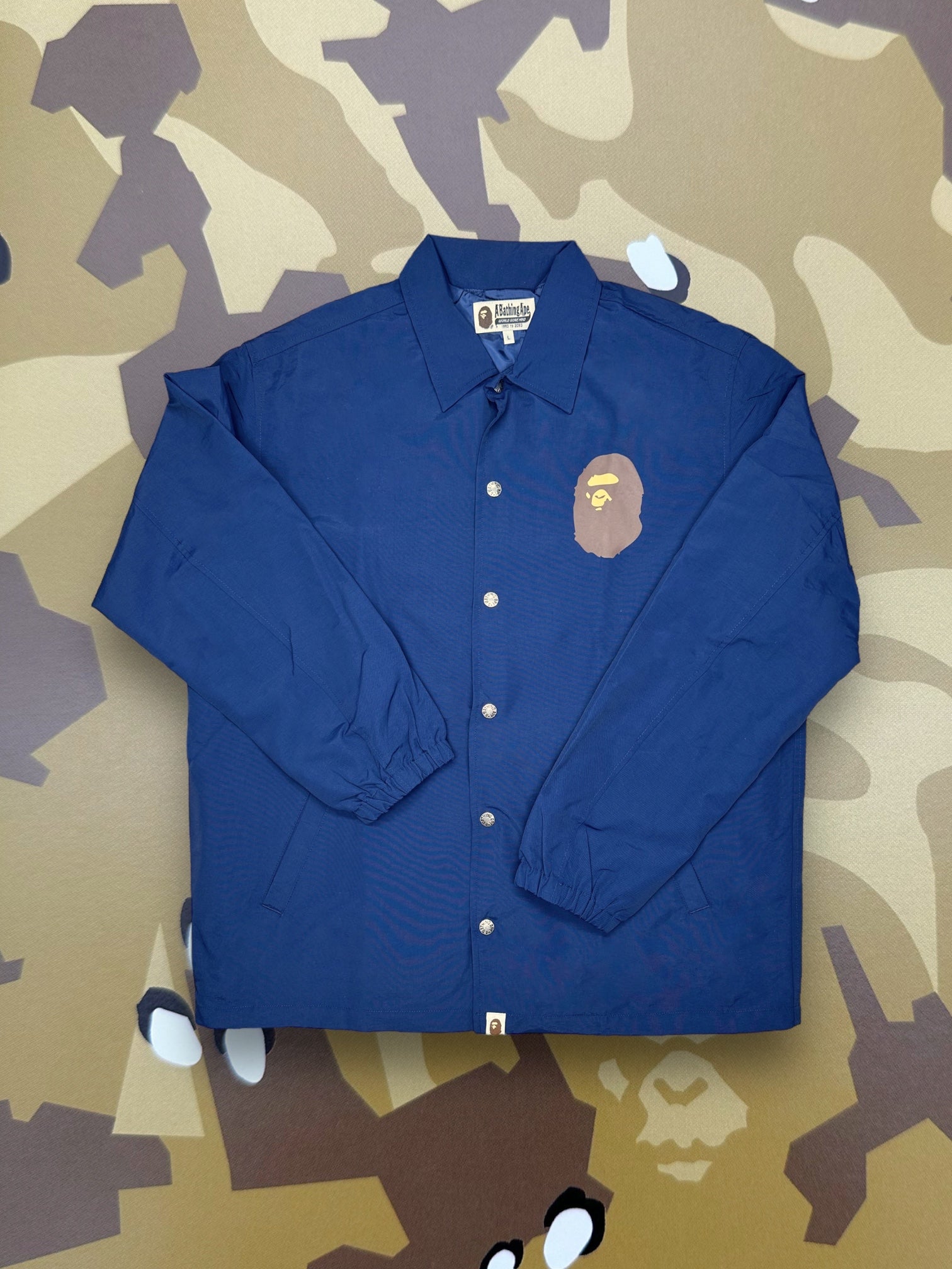 A Bathing Ape Button Up Jacket Blue MURKKURY A Bathing Ape Button Up Jacket Blue MURKKURY