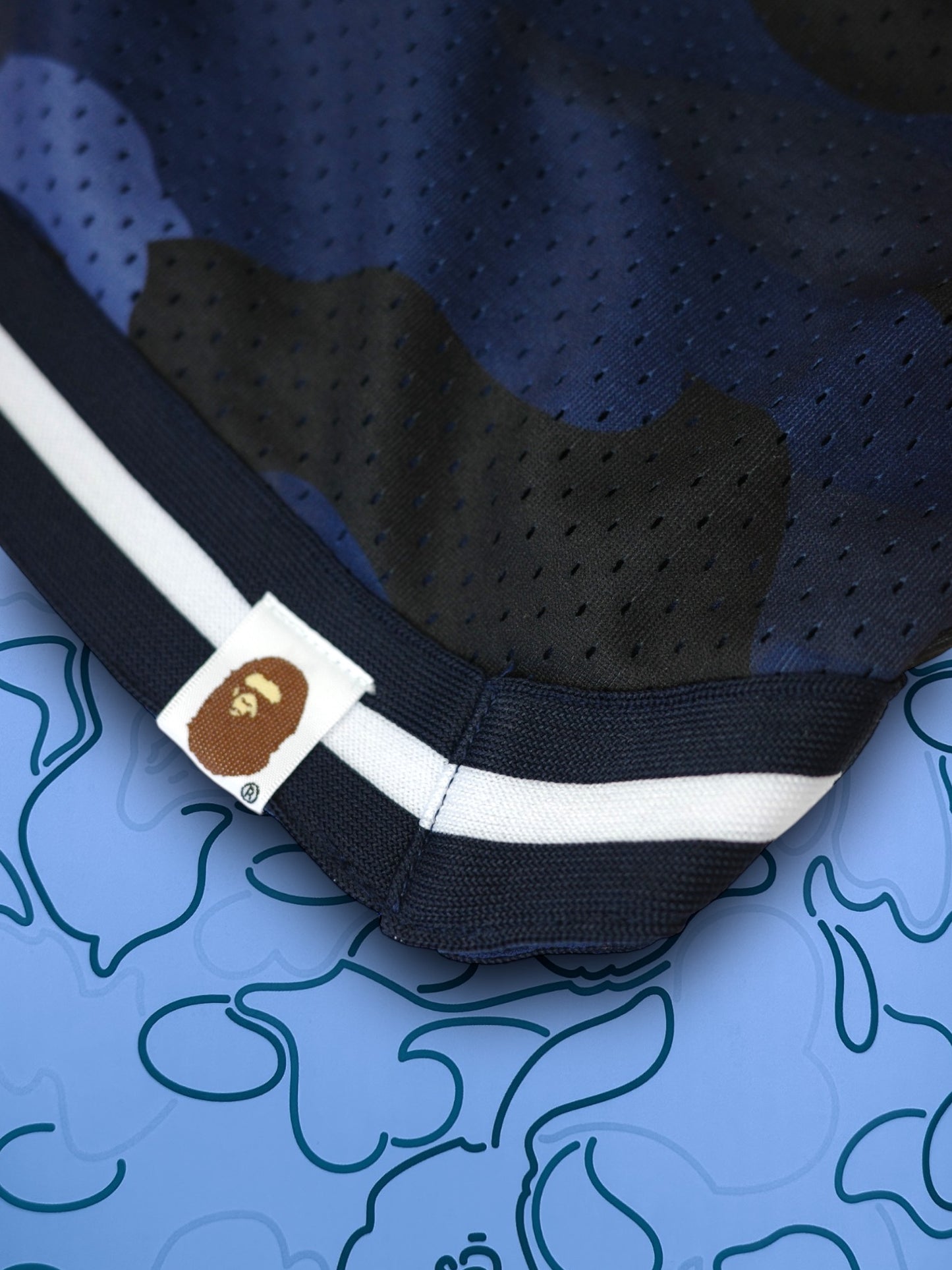 Bape Blue Camo Wide Fit Basketball Shorts