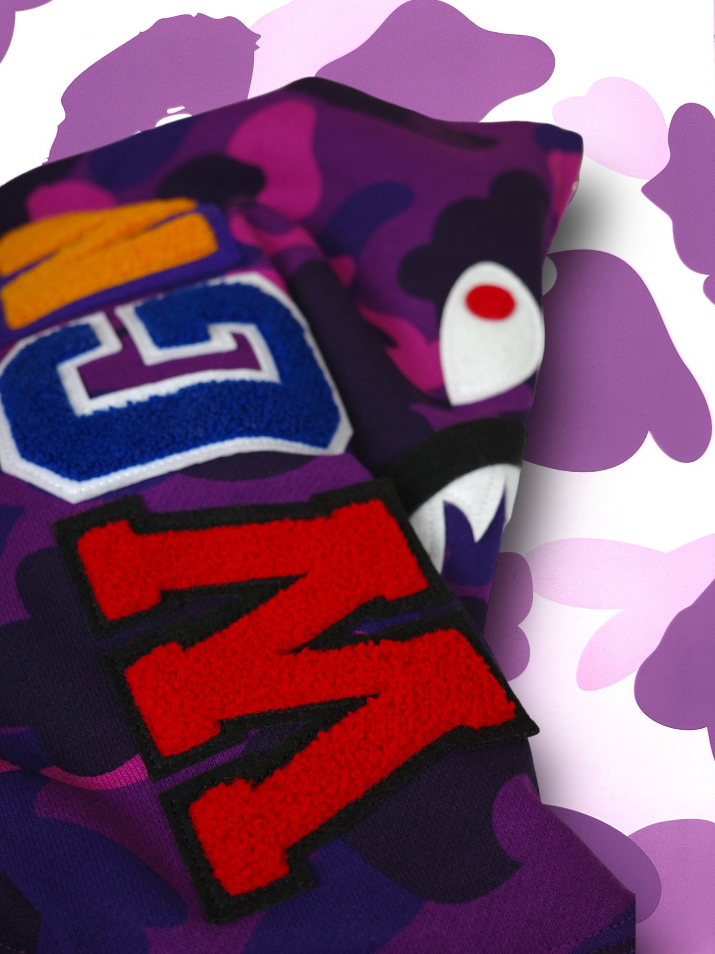 Bape Shark Hoodie Purple Camo