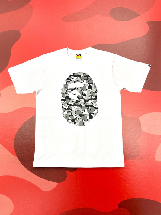 Bape Ape Head Camo White Tee