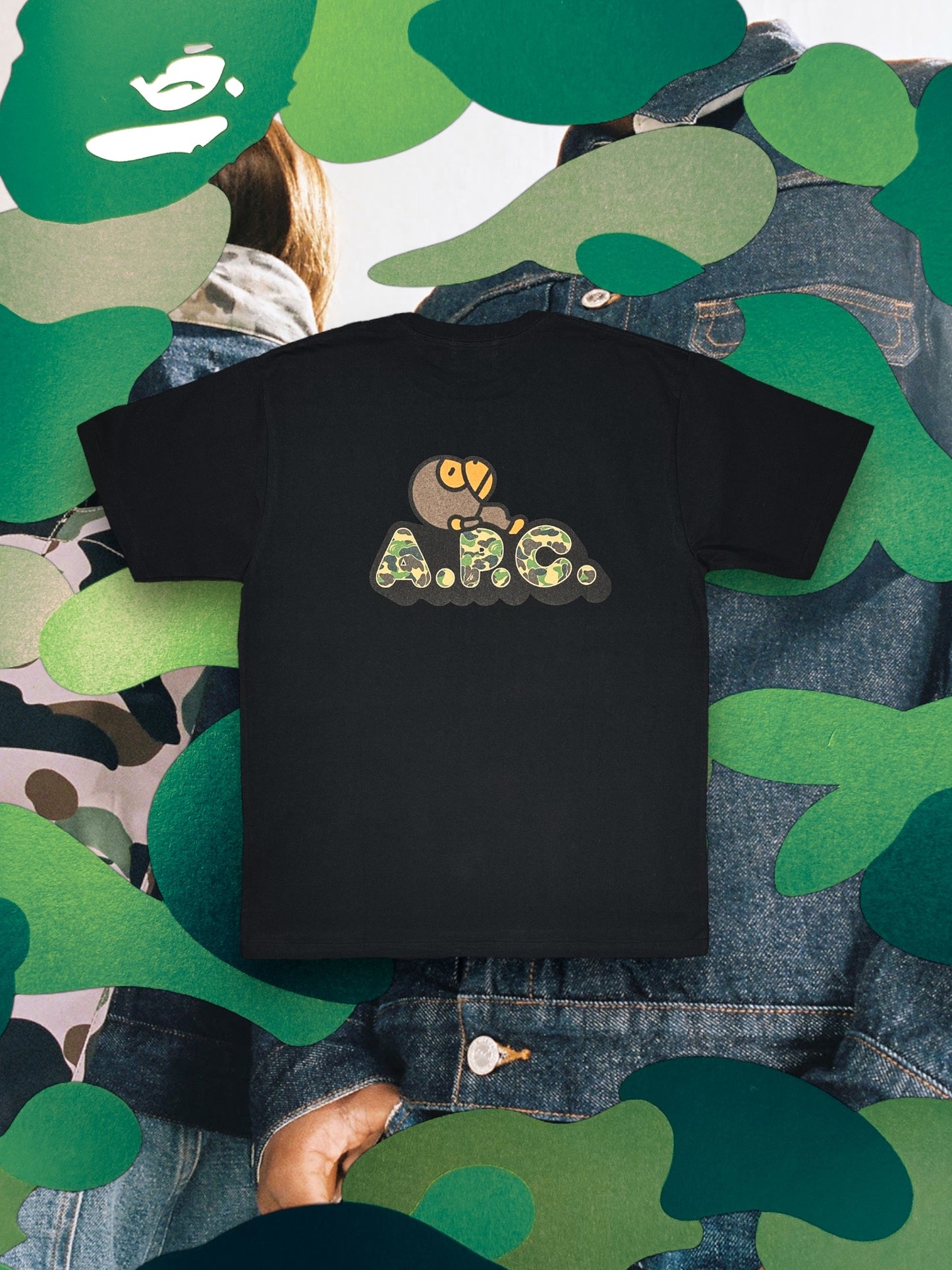 A Bathing Ape x Baby Milo x A.P.C Black Tee