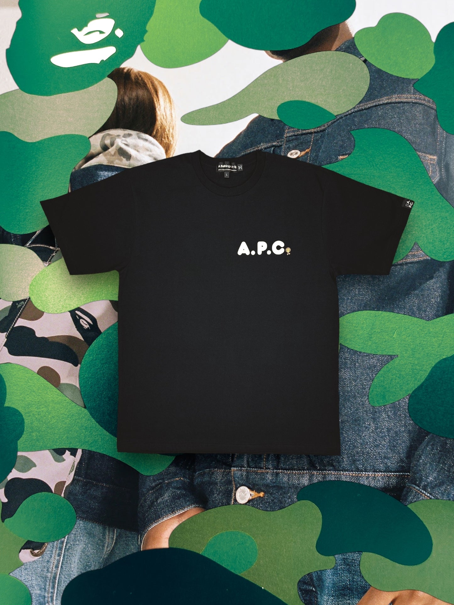 A Bathing Ape x Baby Milo x A.P.C Black Tee