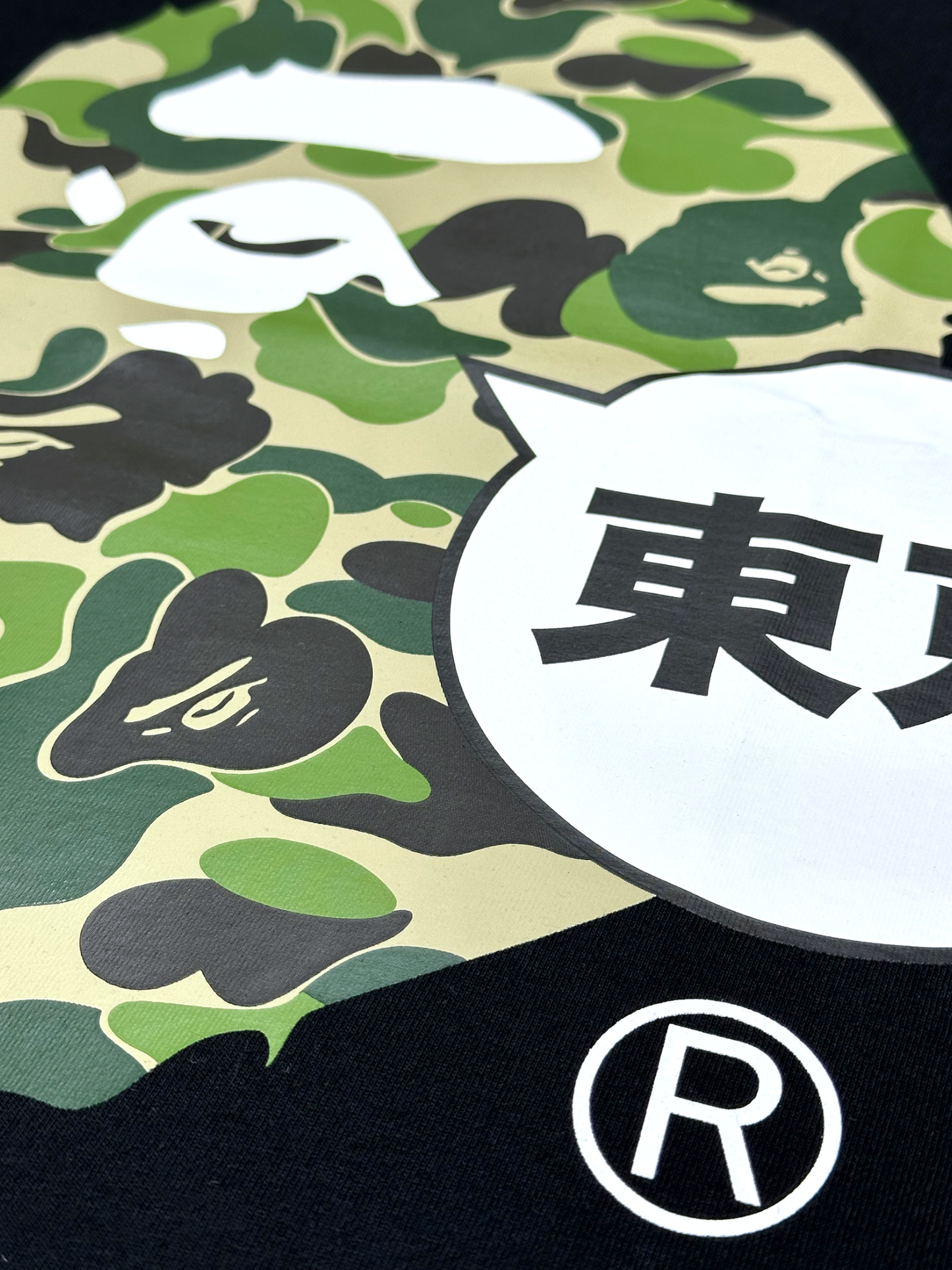 Bape Ape Head Camo Nihon Black Tee