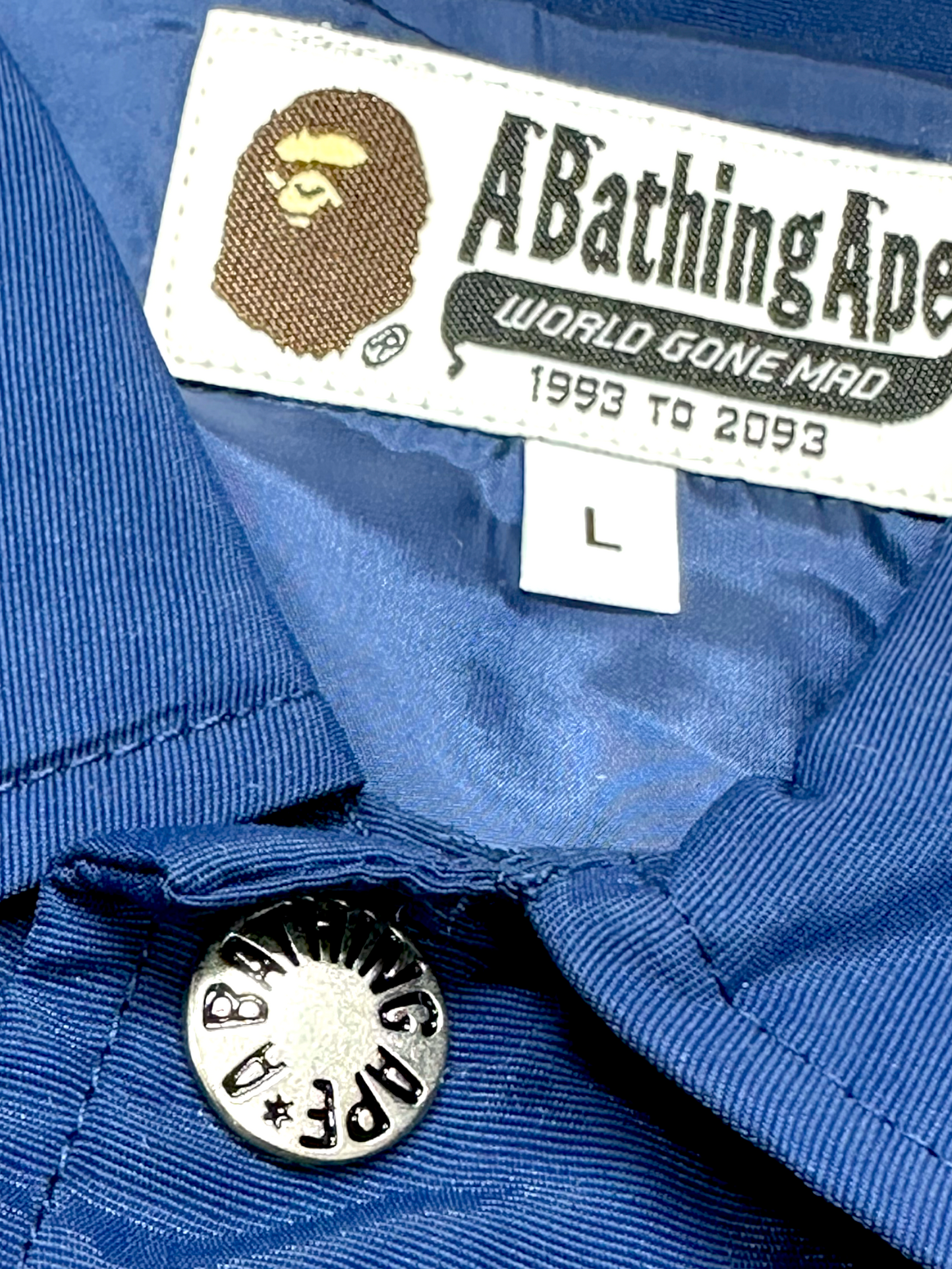 A Bathing Ape Button Up Jacket Blue