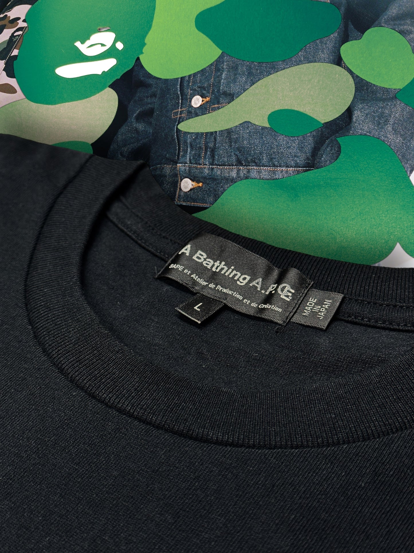 A Bathing Ape x Baby Milo x A.P.C Black Tee