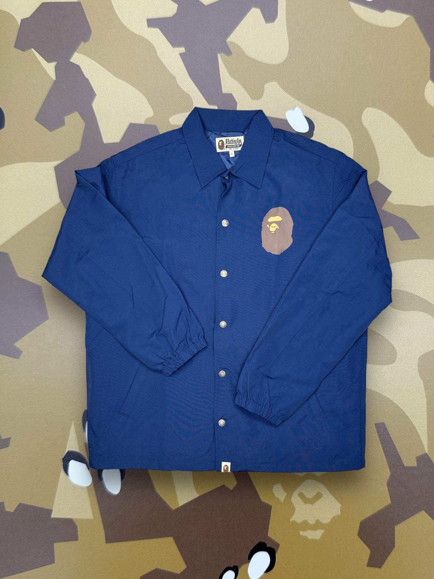 A Bathing Ape Button Up Jacket Blue