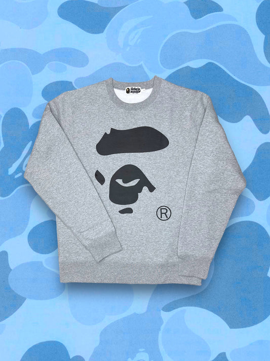 Bape Head Silhouette Grey Sweater