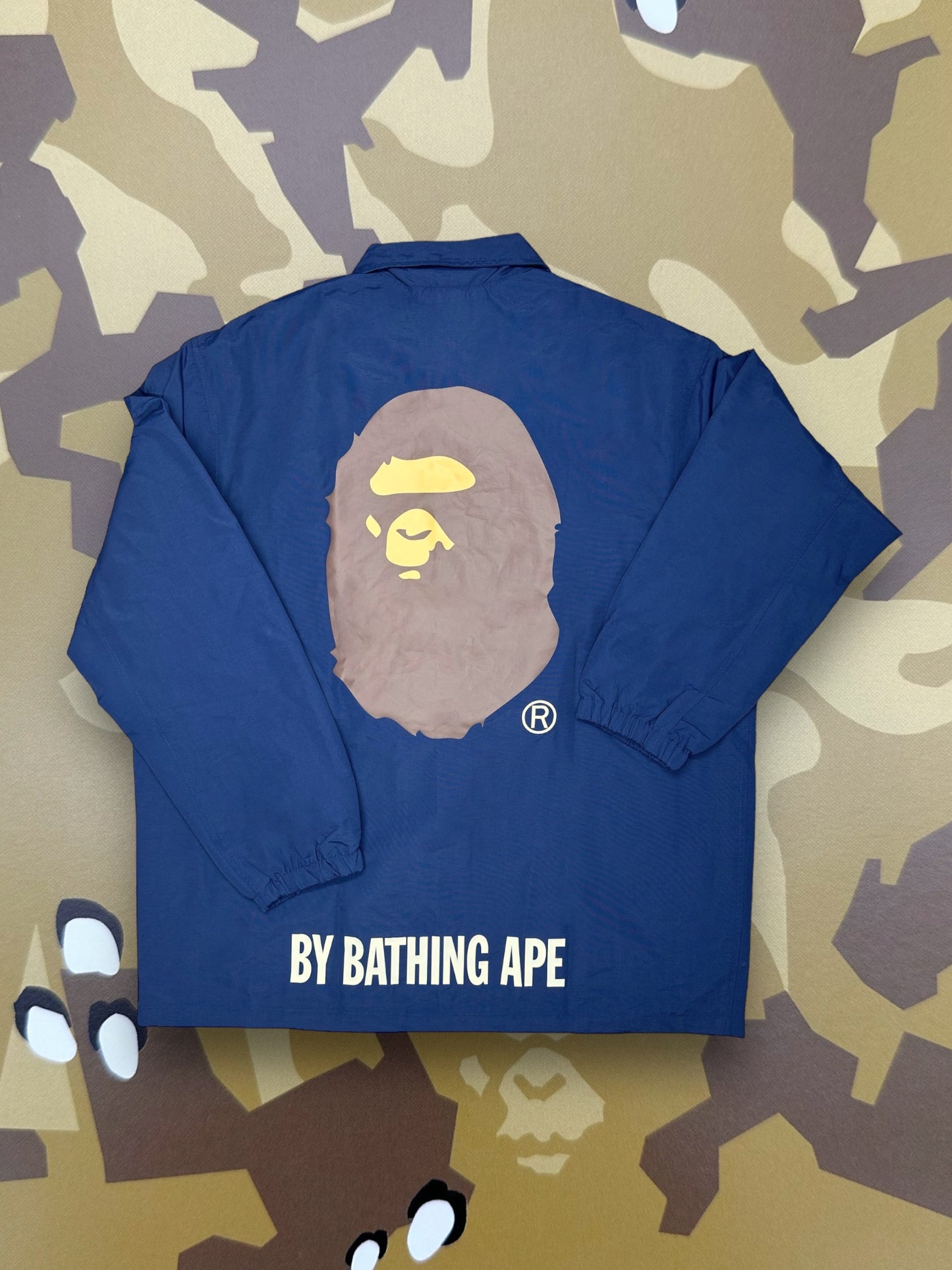 A Bathing Ape Button Up Jacket Blue